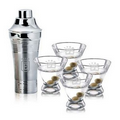 Rockport Martini Shaker & 4 Brisbane Martini Glasses